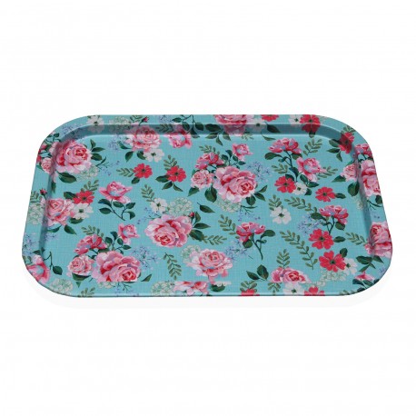 VASSOIO METALLO BLU FLOWER