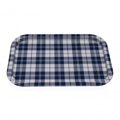 VASSOIO METALLO VICHY BLU