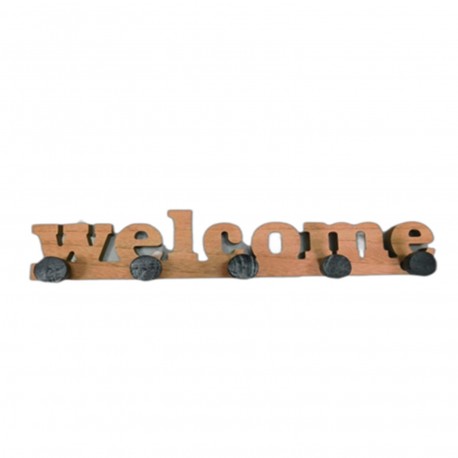 ATTACCAPANNI A MURO 5 GANCI "WELCOME"