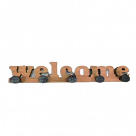 ATTACCAPANNI A MURO BIANCO 5 GANCI "WELCOME"
