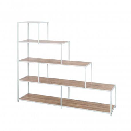 SCAFFALE A GRADINI 4 RIPIANI BIANCO