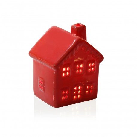 DECORAZIONE CERAMICA LED CASA ROSSA