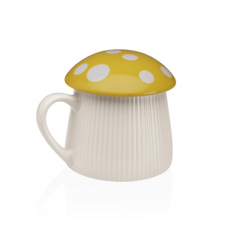 TAZZA CON COPERCHIO FUNGO GIALLO