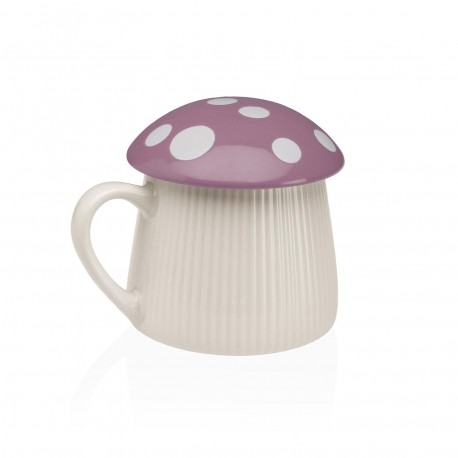 TAZZA CON COPERCHIO FUNGO VIOLA