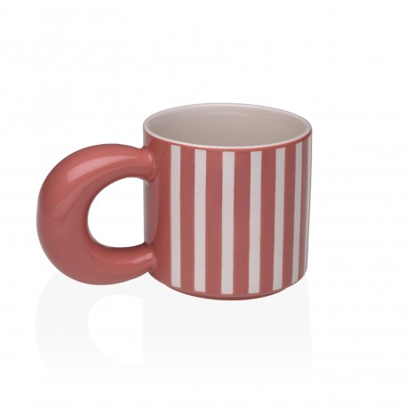 TAZZA RIGHE ROSA