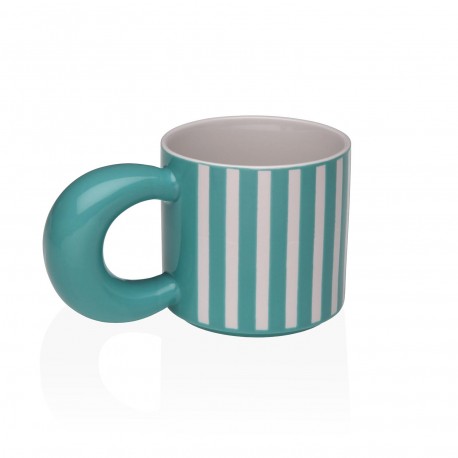 TAZZA RIGHE ACQUAMARINA