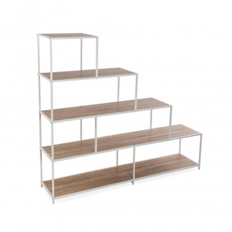 SCAFFALE A GRADINI 4 RIPIANI BIANCO
