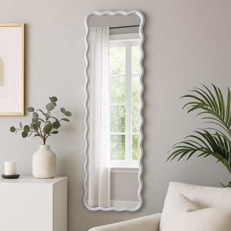 SPECCHIO CORNICE ARGENTATA ONDE