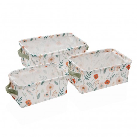 SET 3 CESTE RETTANGOLARI VERDI