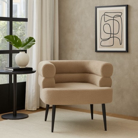 POLTRONA NEMI IN LANA BEIGE