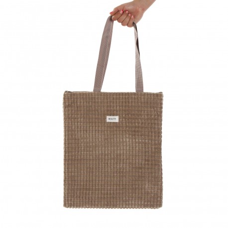 SHOPPING BAG CORDUROY KAKI