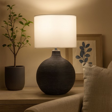 LAMPADA DA TAVOLO CERAMICA DEWAS NERA