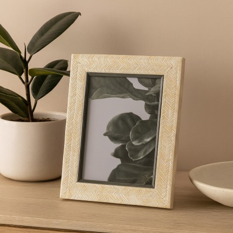 PORTAFOTO CREMA CON BORDI GRIGI 13 X 18