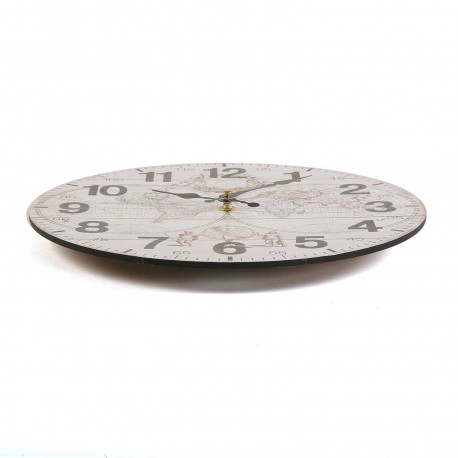 OROLOGIO IN LEGNO WORLD 28CM