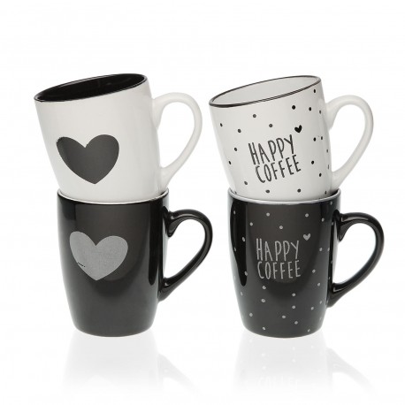 TAZZA ASSORT HEARTS WHITE/BLAC