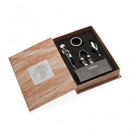 SET 4 ACCESSORI VINO SCACCHI