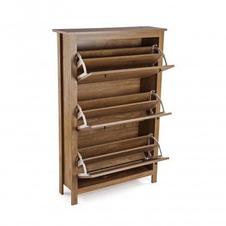 SCARPIERA 3 CASSETTI CON RATTAN