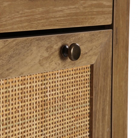 SCARPIERA 3 CASSETTI CON RATTAN