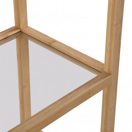 SCAFFALE 5 RIPIANI BAMBÙ E VETRO