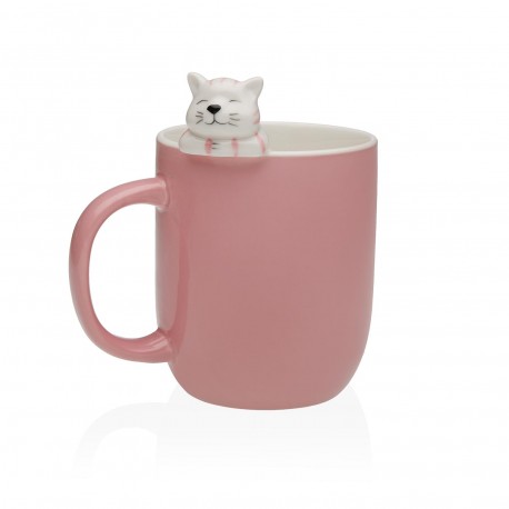 TAZZA GATTO ROSA