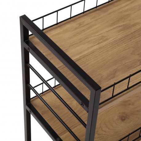 CARRELLO 3 CESTE NERO CON RUOTE