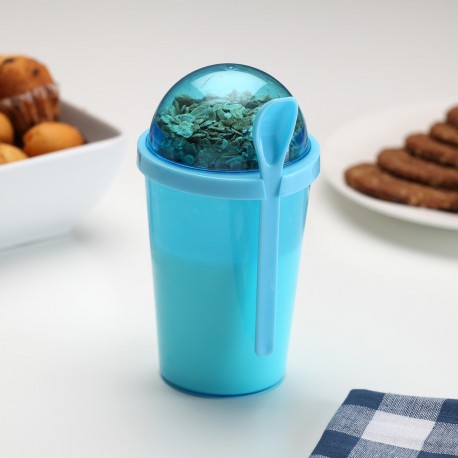 BICCHIERE PORTA CIBO CUCCHIAIO BLU