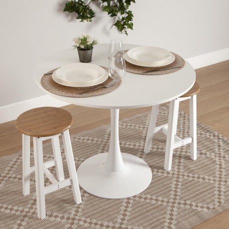 TAVOLO BIANCO MEERA 100 CM TAVOLO BIANCO MEERA 100 CM