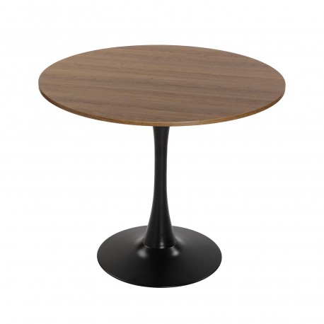 TAVOLO NERO E LEGNO MEERA 100 CM TAVOLO NERO E LEGNO MEERA 100 CM