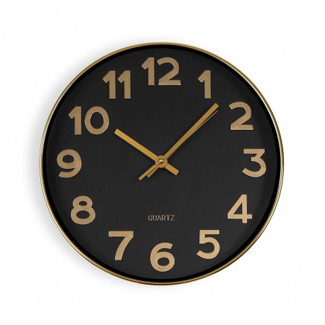 OROLOGIO DA PARETE NERO "GOLDEN NUMBERS" 30CM