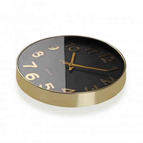 OROLOGIO DA PARETE NERO "GOLDEN NUMBERS" 30CM