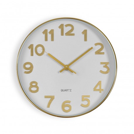 OROLOGIO DA PARETE BIANCO "GOLDEN NUMBERS" 30CM