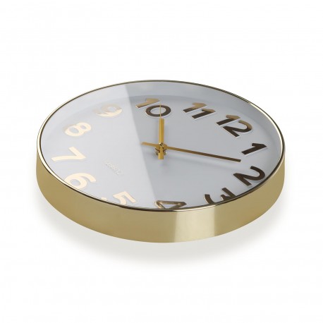 OROLOGIO DA PARETE BIANCO "GOLDEN NUMBERS" 30CM