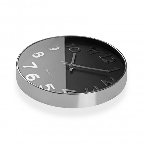 OROLOGIO DA PARETE NERO "SILVER NUMBERS" 30CM