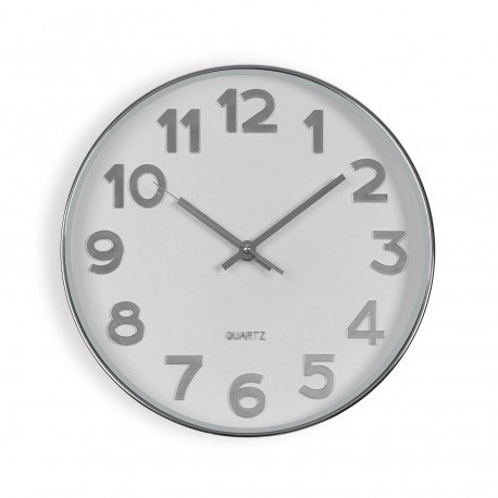 OROLOGIO DA PARETE BIANCO "SILVER NUMBERS" 30CM