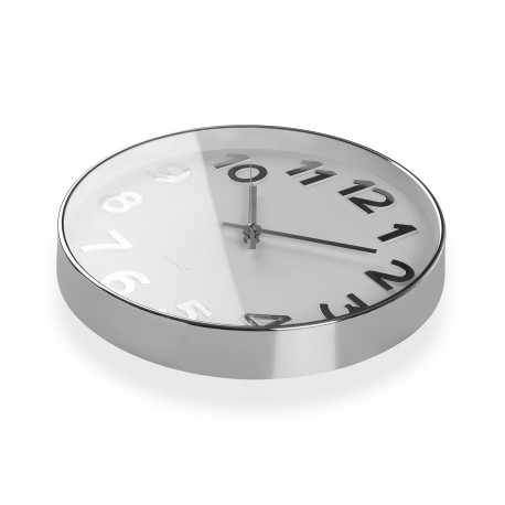 OROLOGIO DA PARETE BIANCO "SILVER NUMBERS" 30CM