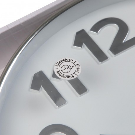 OROLOGIO DA PARETE BIANCO "SILVER NUMBERS" 30CM