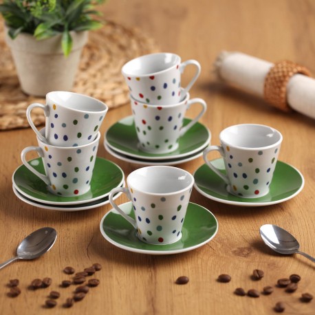 SET 6 TAZZE CAFFÈ CON PIATTO DOTTY