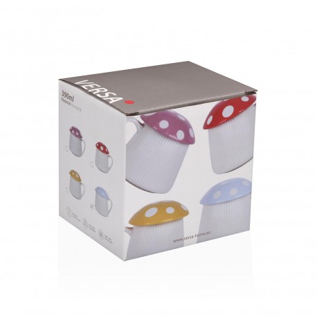 TAZZA CON COPERCHIO FUNGO ROSSO