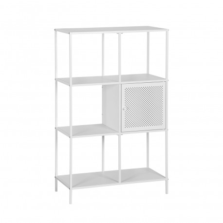 SCAFFALE 4 RIPIANI BIANCO CON CASSETTO
