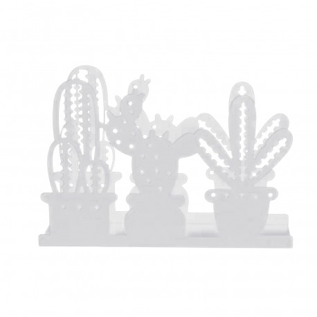 PORTATOVAGLIOLI CACTUS BIANCO METALLO