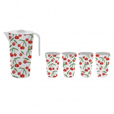 SET 4 BICCHIERI E CARAFFA CILIEGIE