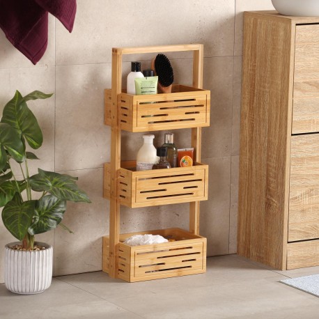 CARRELLO DA BAGNO IN BAMBOO