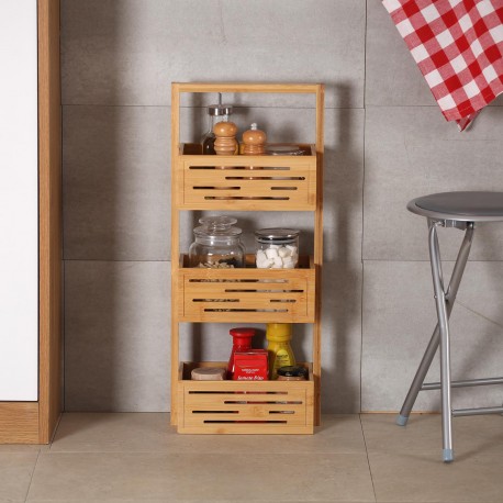 CARRELLO DA BAGNO IN BAMBOO