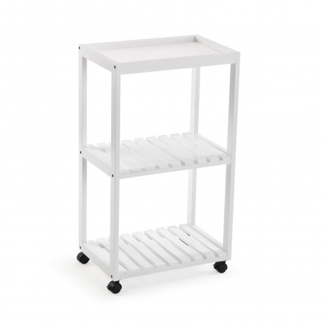 CARRELLO 3 RIPIANI BIANCO CON RUOTE