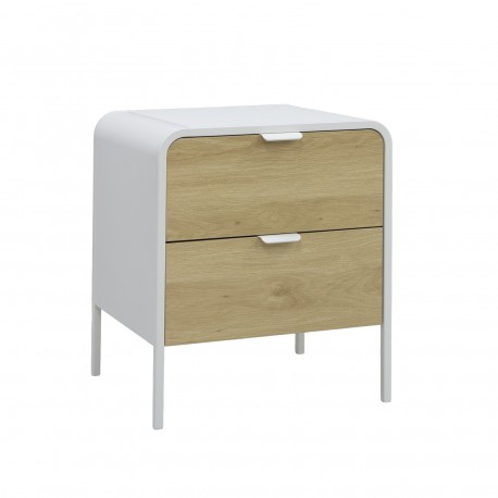 COMODINO 2 CASSETTI BIANCA