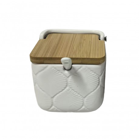 ZUCCHERIERA QUADRATA BIANCA FOGLIE