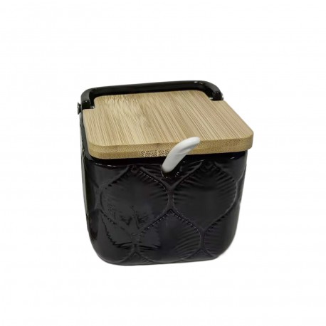 ZUCCHERIERA QUADRATA NERA FOGLIE