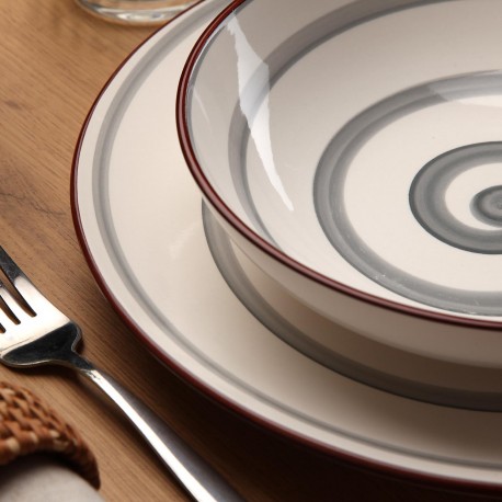 STOVIGLIA 18 PEZZI ENID GRIGIO