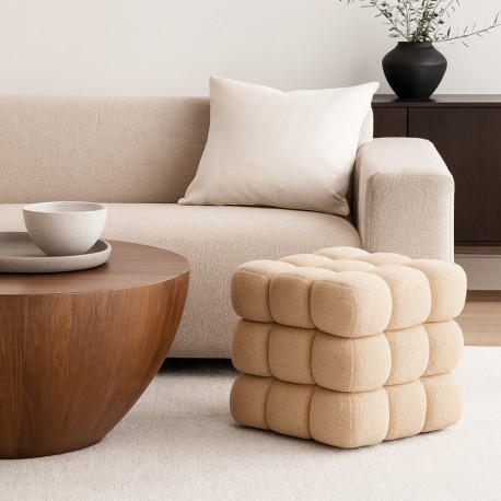 POUF QUADRATO "BORREGUITO" BEIGE