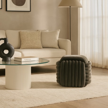 POUF QUADRATO GRIGIO SCURO